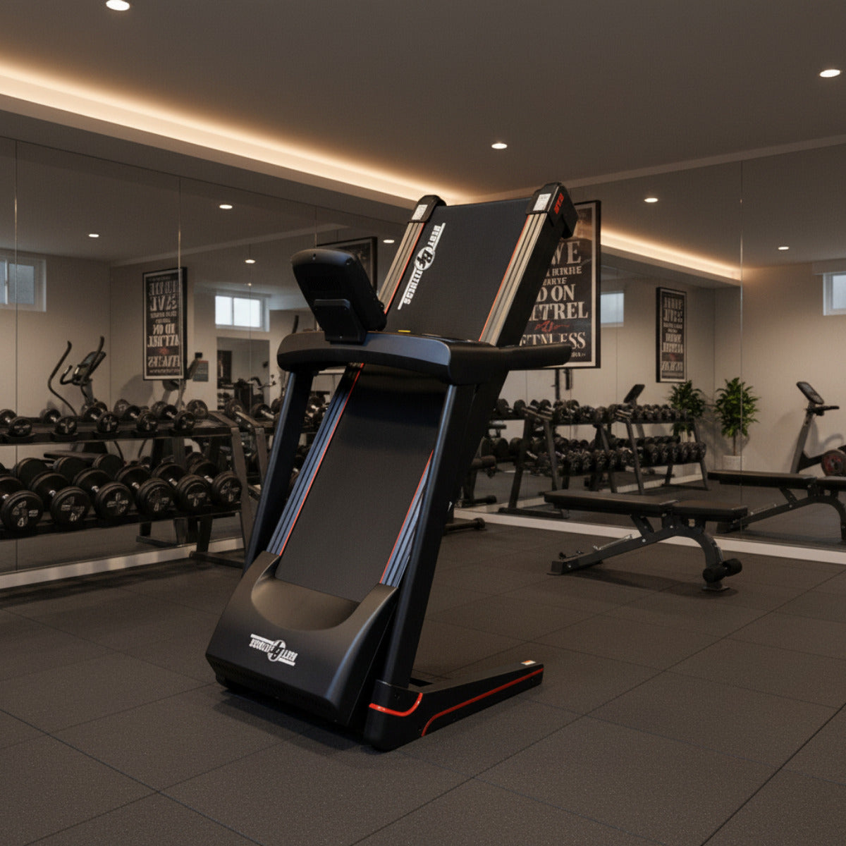 Body-Solid Best Fitness BFT25 Folding Treadmill with LED Console in gym