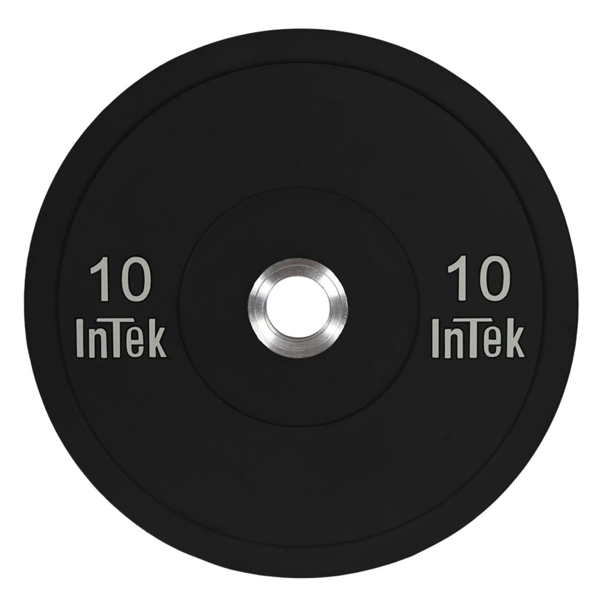 Intek Strength Armor Series IBBN Black Urethane Bumper Plates LBS on white background