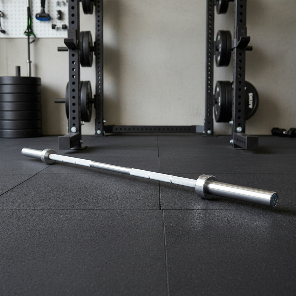 Ivanko Barbell OBS-66 Stainless Steel Shorty Olympic Bar - Made in USA in gym