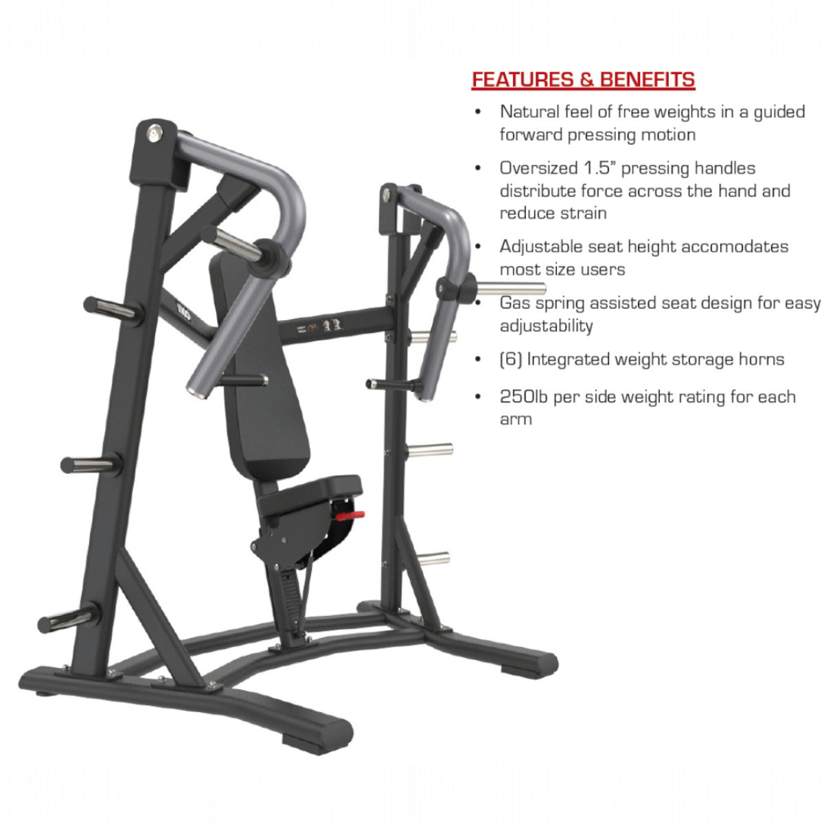 TKO 700CP Signature Series Unilateral Converging Chest Press features
