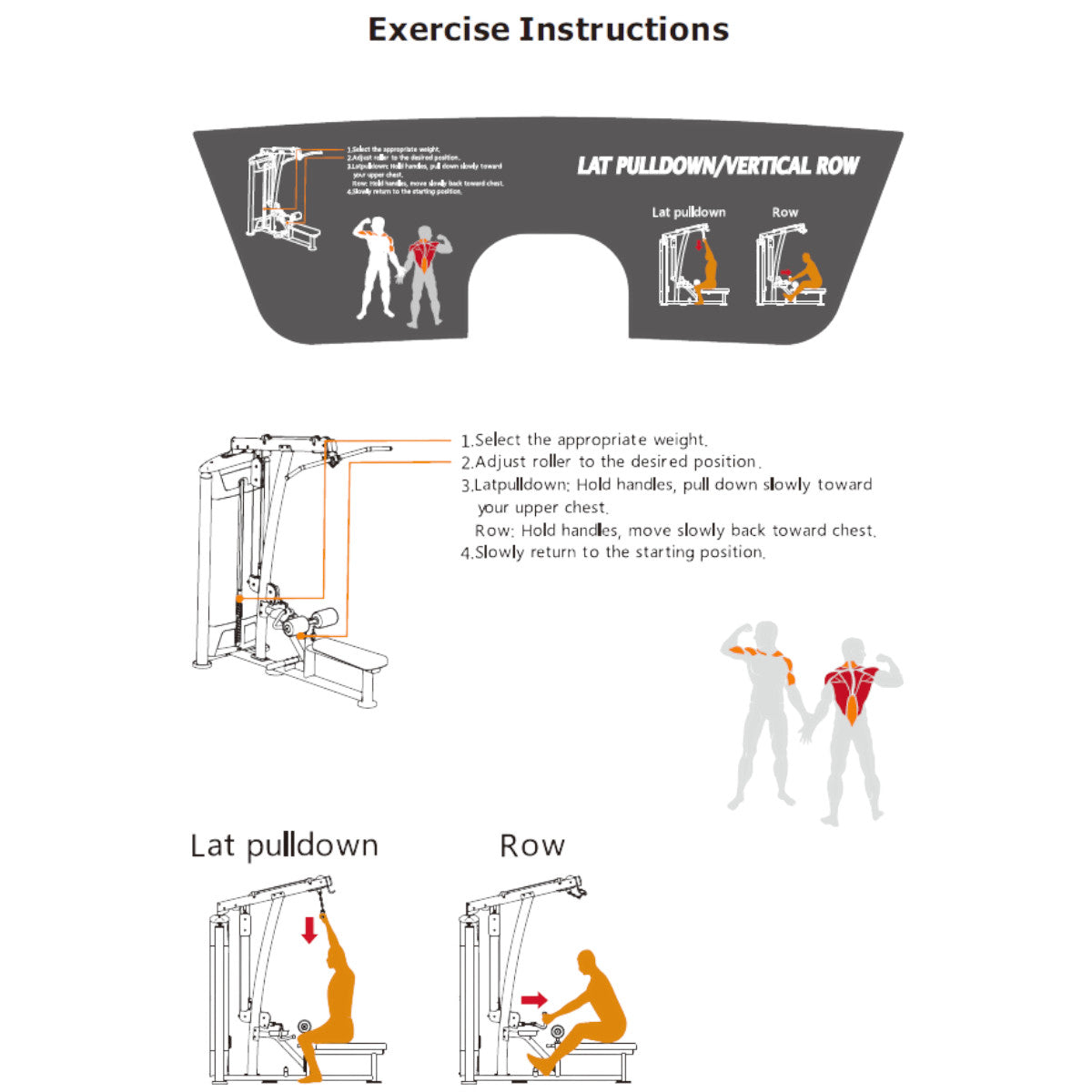 TKO 7061-G2 Signature Series Lat Pulldown / Vertical Row exercises