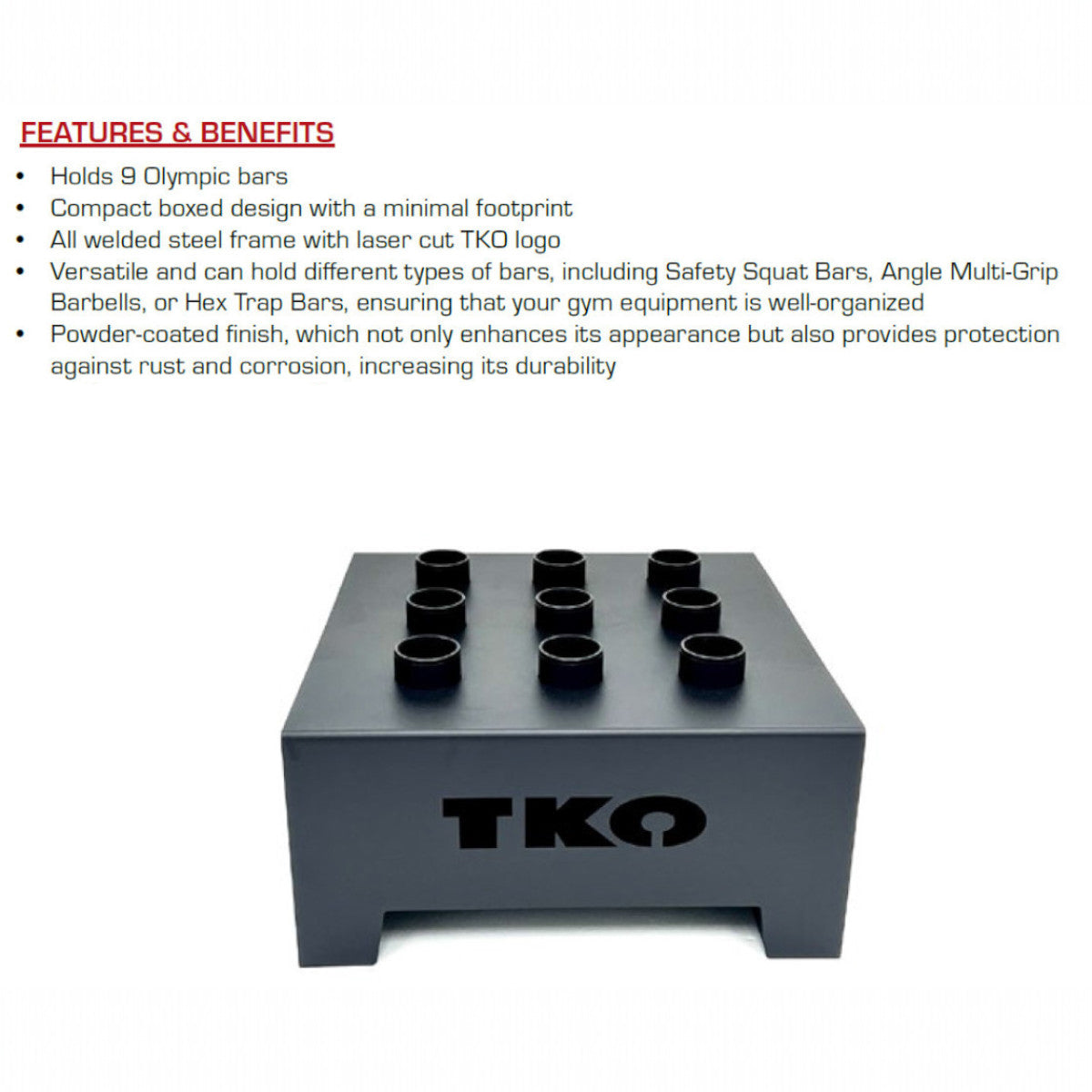 TKO 813BH2 Olympic Bar Holder info