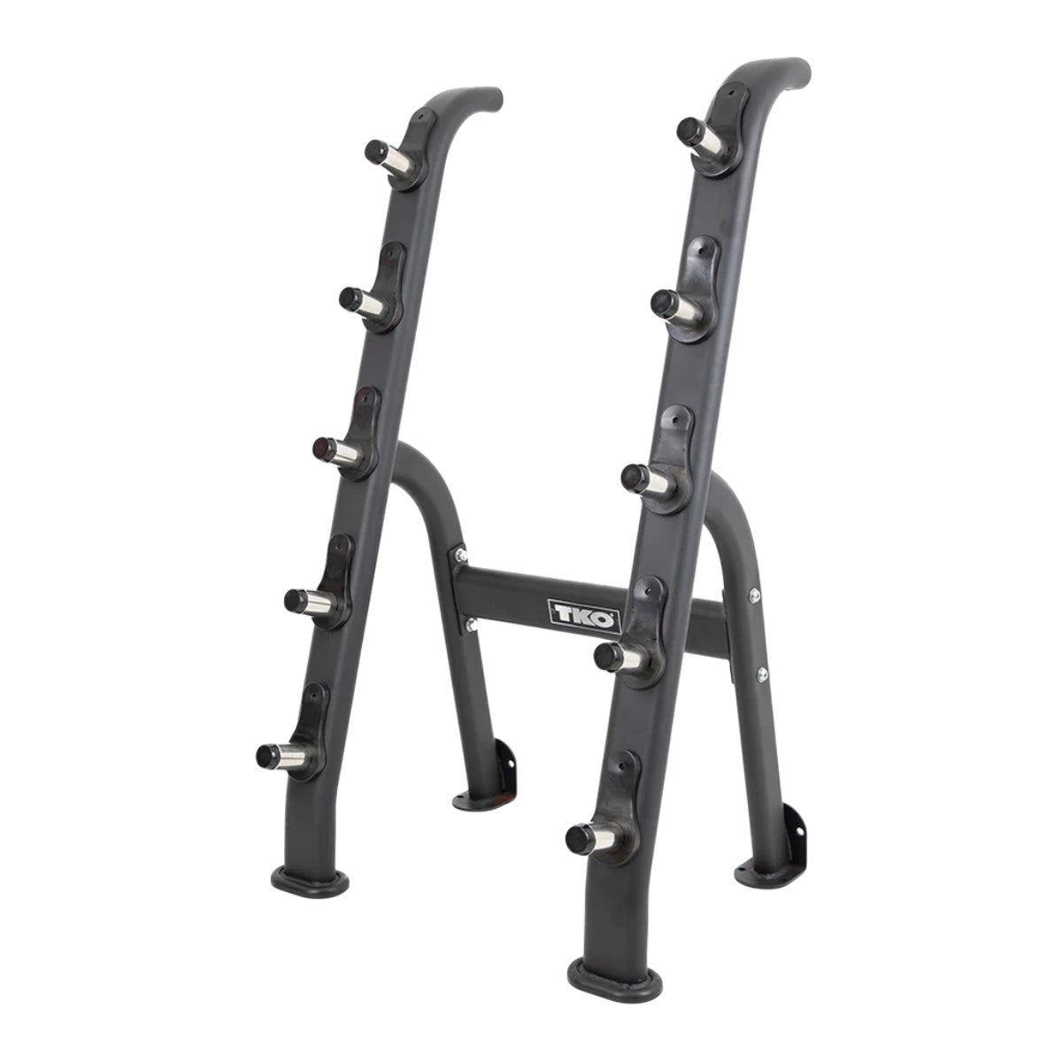 TKO 845BBR-BK Barbell Rack on white background angle view.