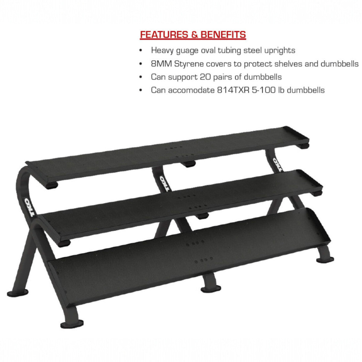 TKO 891HDR-BK 3-Tier Horizontal Mega Shelf Rack info
