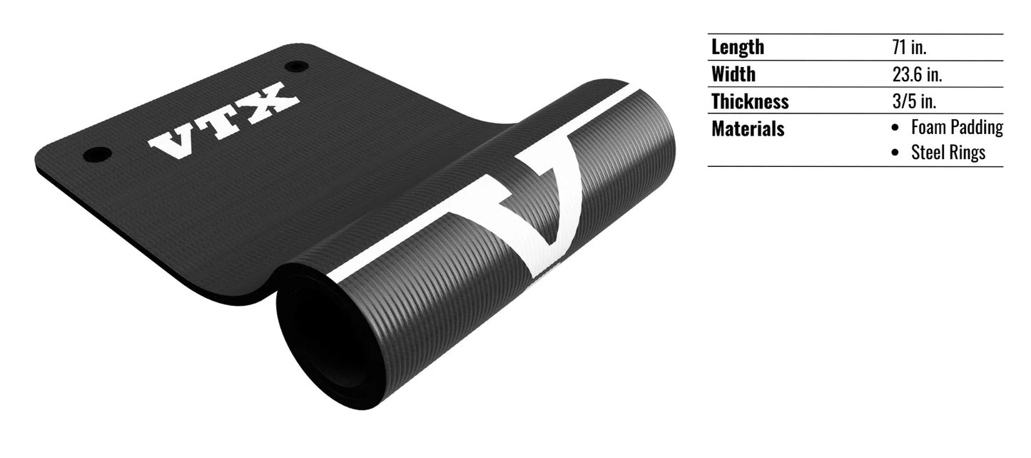 Troy Barbell VTX GVEM-L Premium Hanging Club Exercise Mat Specifications.