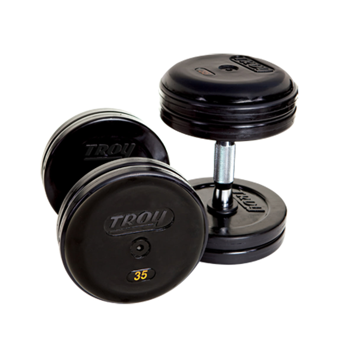 Troy Barbell RUFDC Contour Handle Rubber Encased Pro Style Dumbbells.
