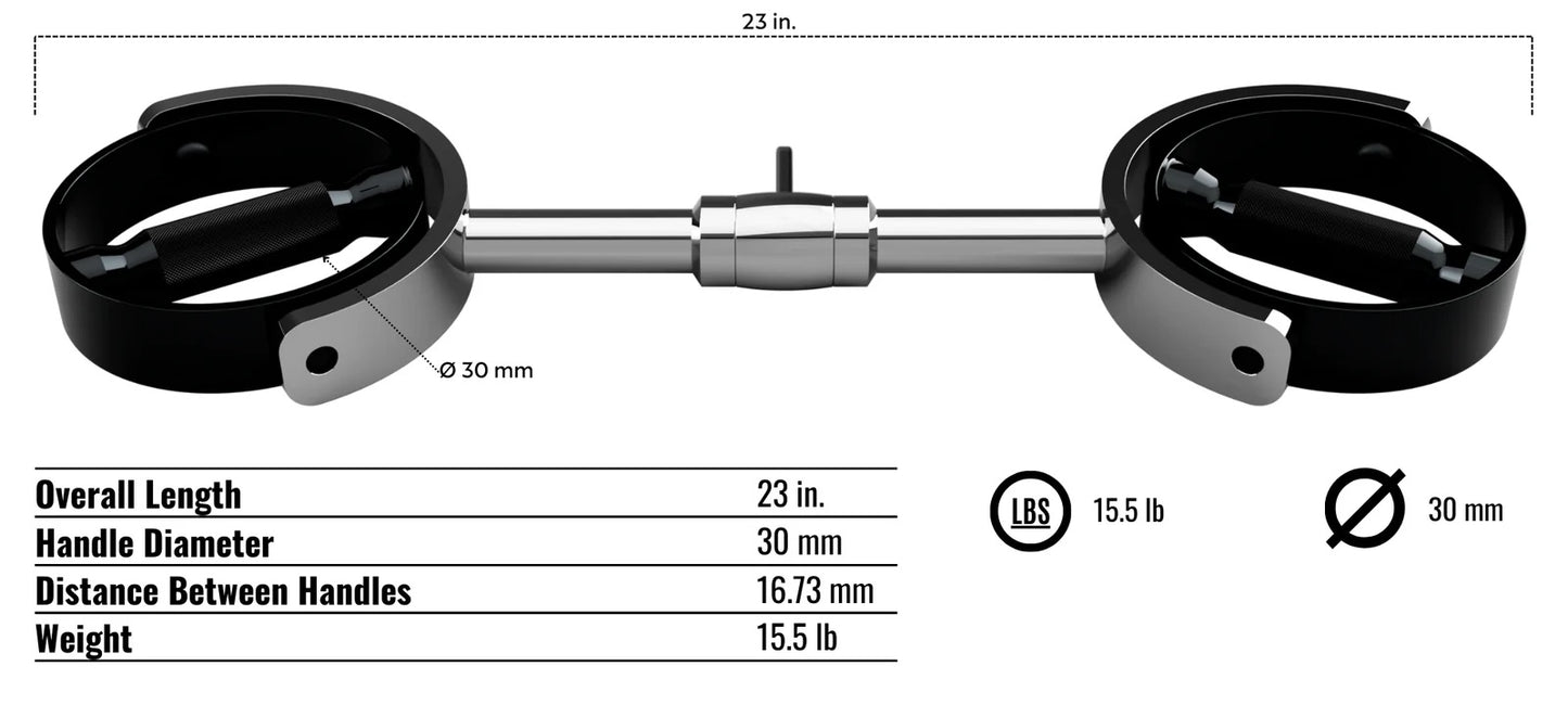 Troy Barbell VTX SBCB-23 SupraBar Cable Curl Bar Specifications.