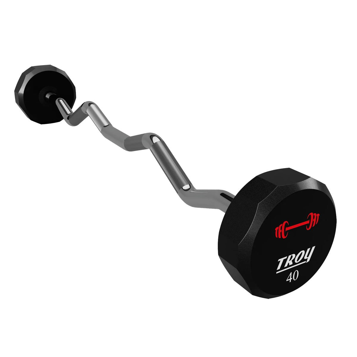 Troy Barbell TZB-040U 12 Sided EZ Curl Urethane Barbell 40 lb. Custom Logo barbell.