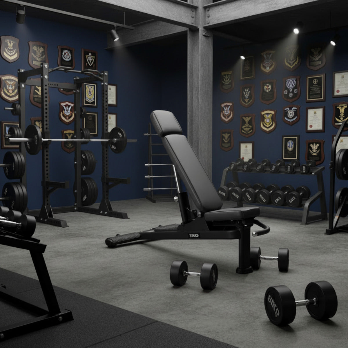 TKO 874MA-BK Commercial Multi-Angle Bench in gym
