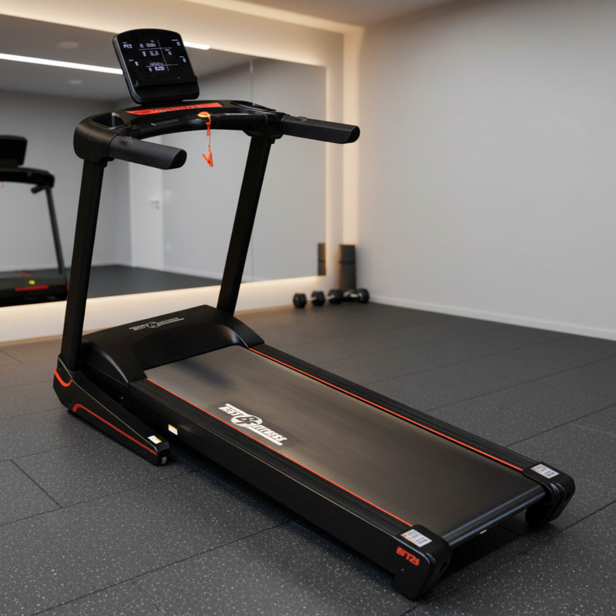 Body-Solid Best Fitness BFT25 Folding Treadmill with LED Console in gym