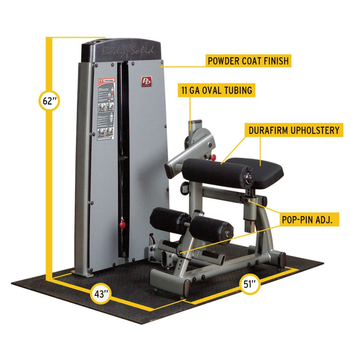 Body-Solid DABB ProDual Ab and Back Machine specs