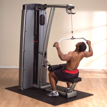 Body-Solid DLAT ProDual Lat & Mid Row Machine man exercising in gym