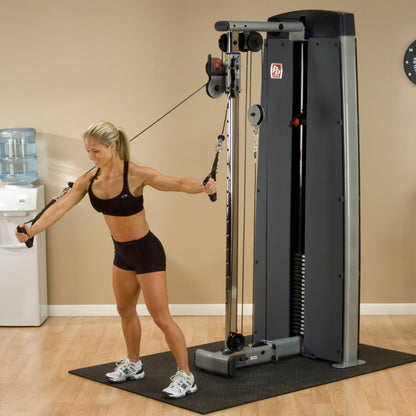 Body-Solid ProDual DPCC Cable Column Machine woman exercising