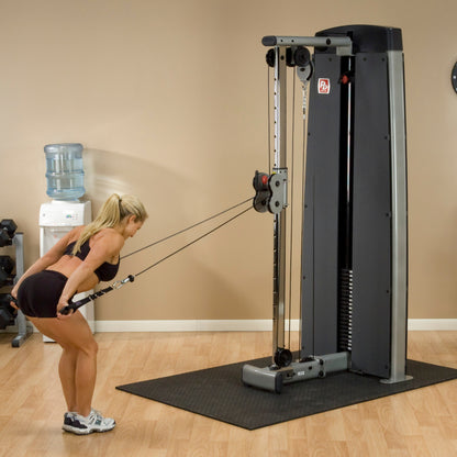 Body-Solid ProDual DPCC Cable Column Machine woman exercising
