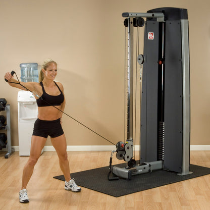 Body-Solid ProDual DPCC Cable Column Machine woman exercising