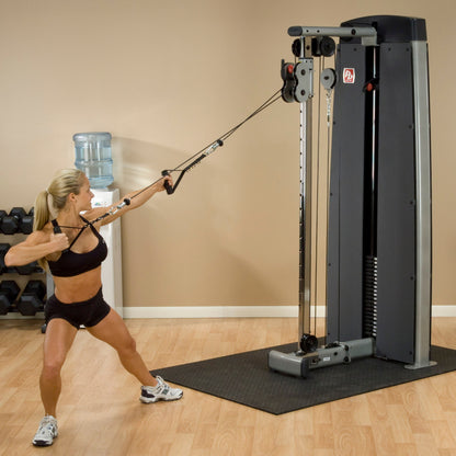 Body-Solid ProDual DPCC Cable Column Machine woman exercising
