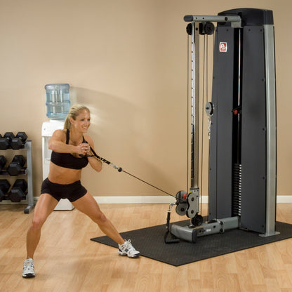 Body-Solid ProDual DPCC Cable Column Machine woman exercising