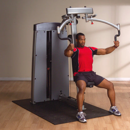 Body-Solid DPECSF ProDual Pec Rear Delt Machine in gym man exercising