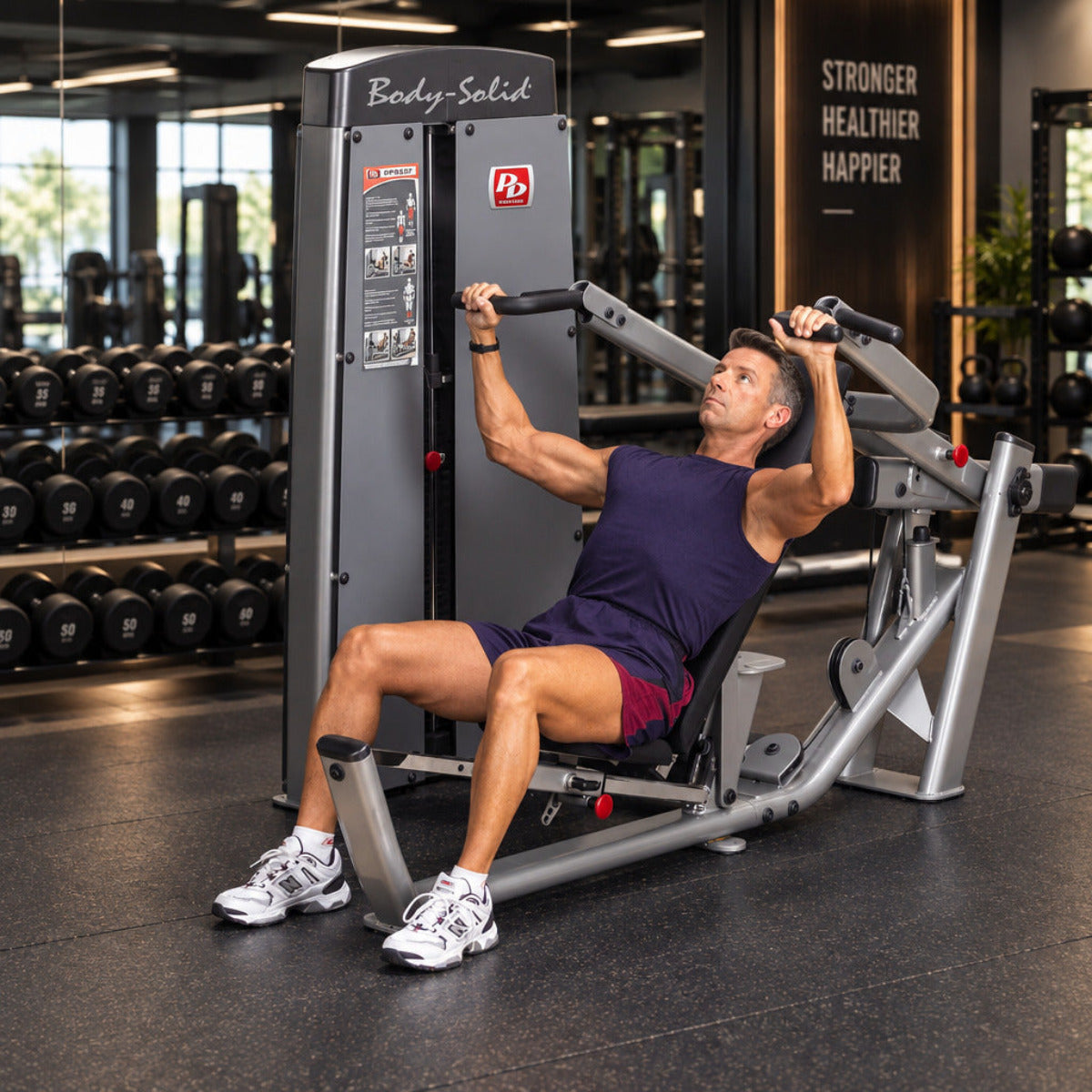Body-Solid DPRSSF ProDual Multi Press in gym with man exercising