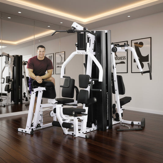 Body-Solid EXM3000LPS Dual Stack Home Gym with Leg Press in gym
