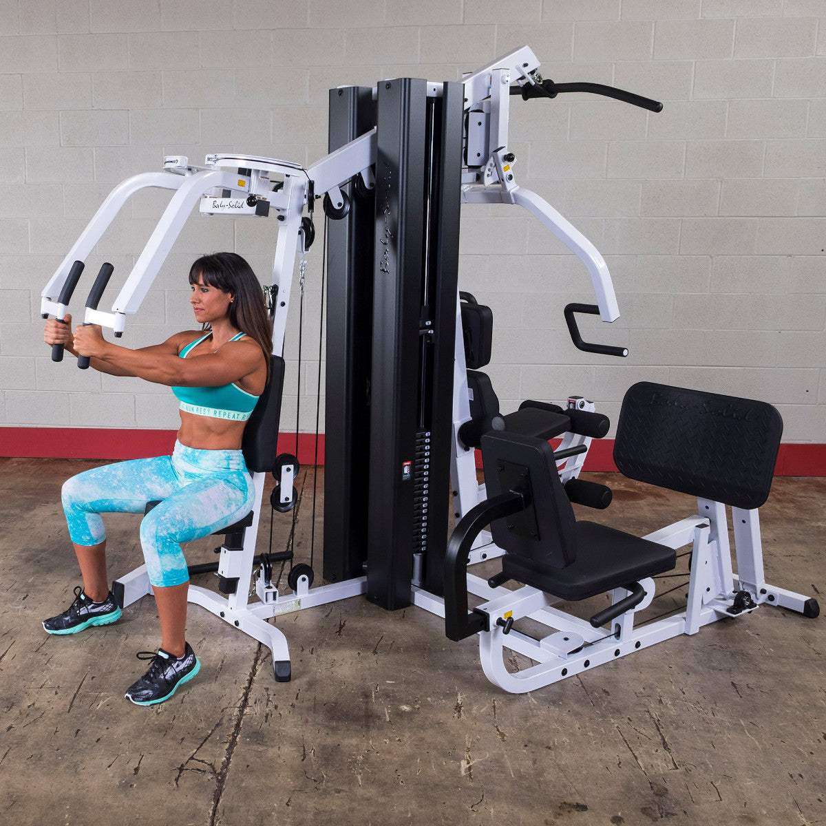 Body-Solid EXM3000LPS Dual Stack Home Gym with Leg Press exercise