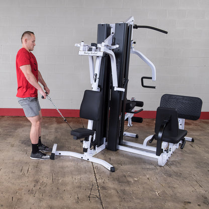 Body-Solid EXM3000LPS Dual Stack Home Gym with Leg Press exercise