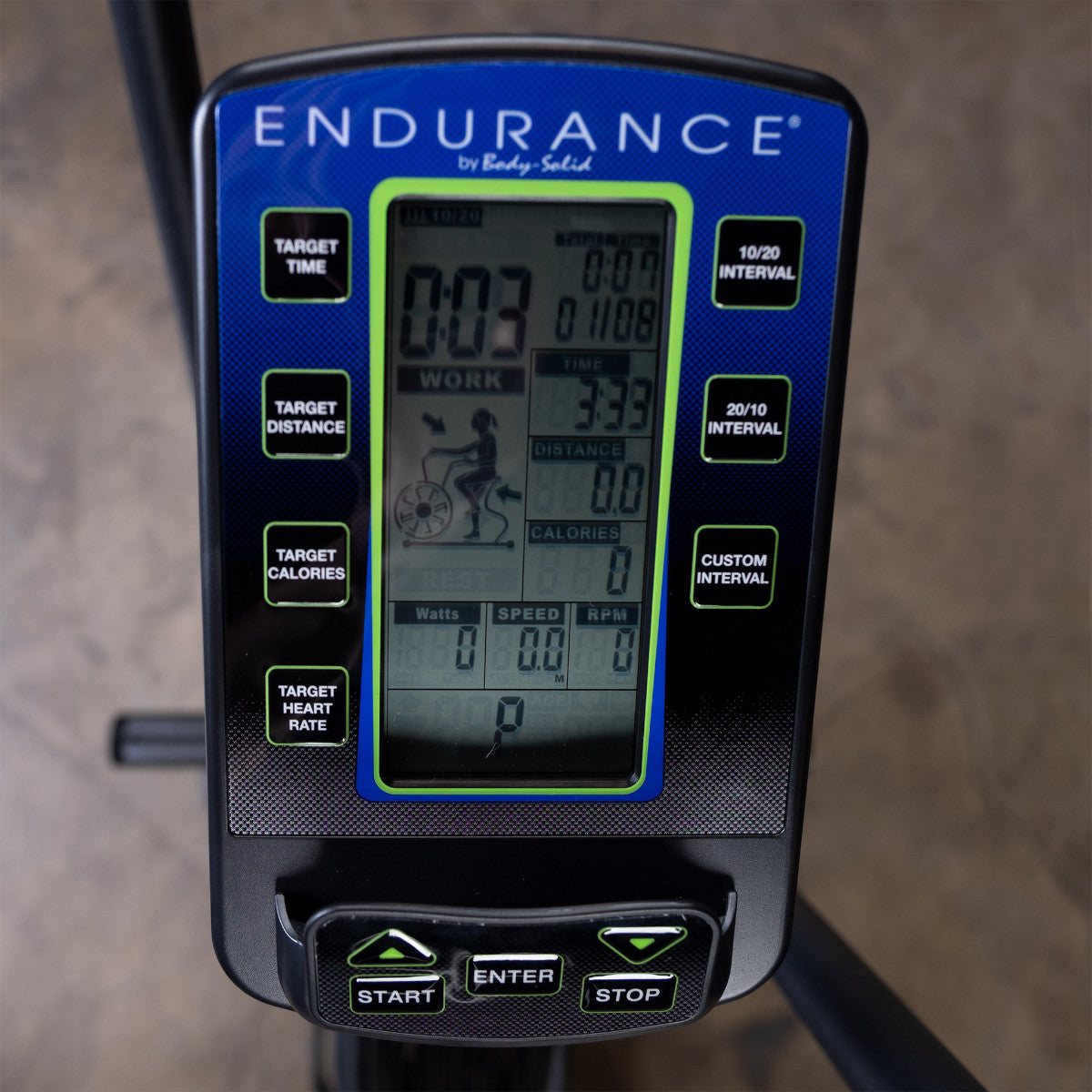 Body-Solid Endurance Dual Action Fan Bike console