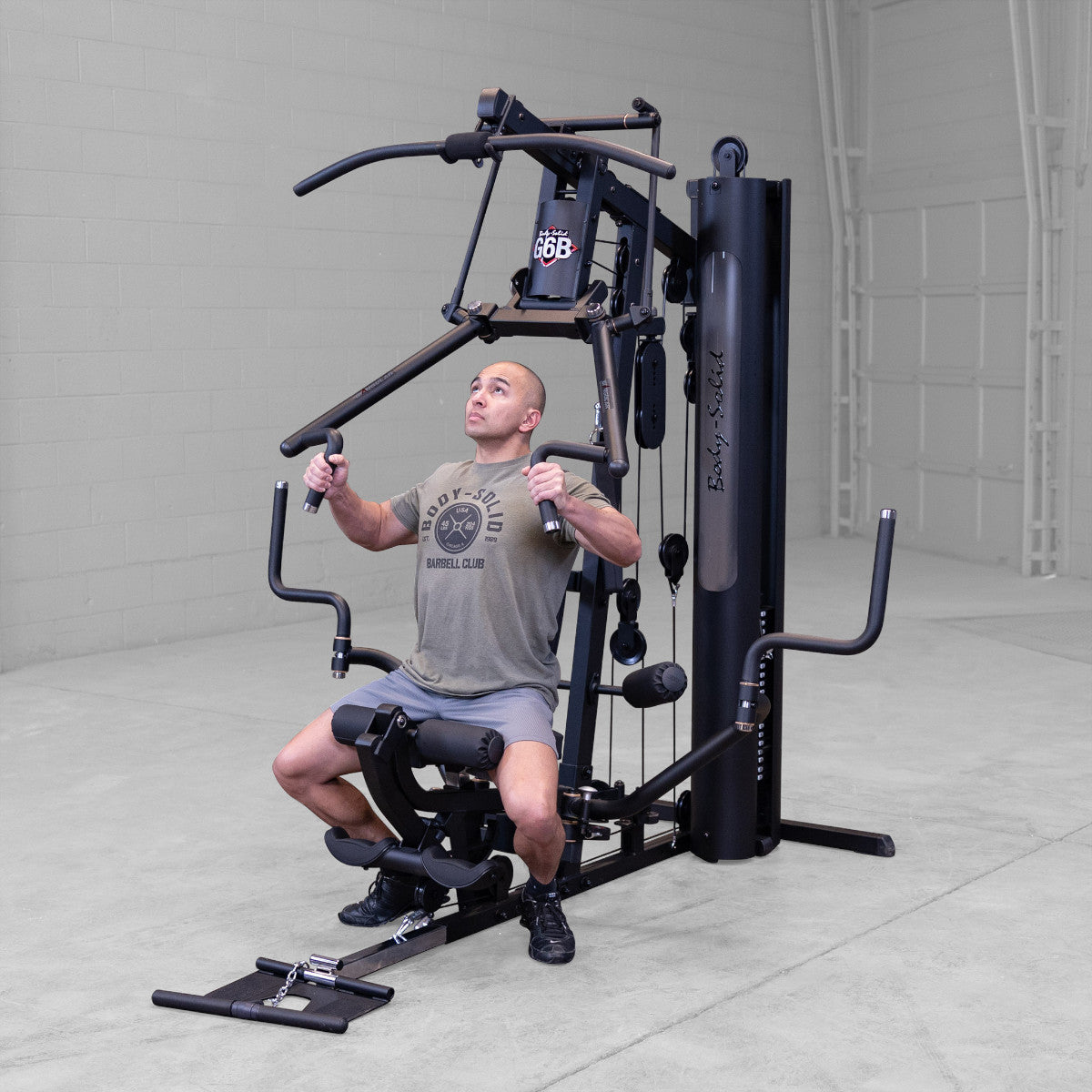 Body-Solid G6B Bi-Angular Gym with Perfect Pec Station exercise