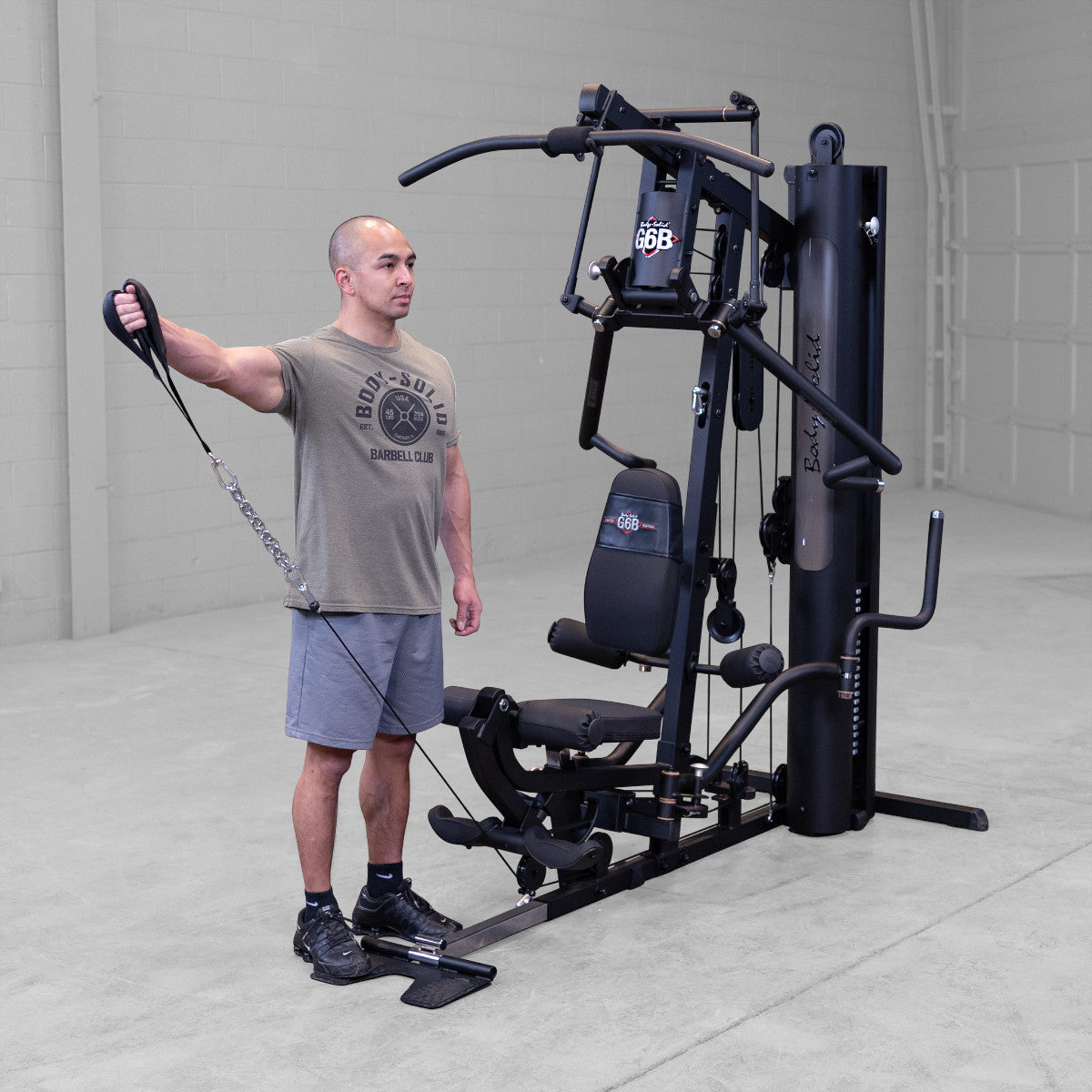 Body-Solid G6B Bi-Angular Gym with Perfect Pec Station exercise
