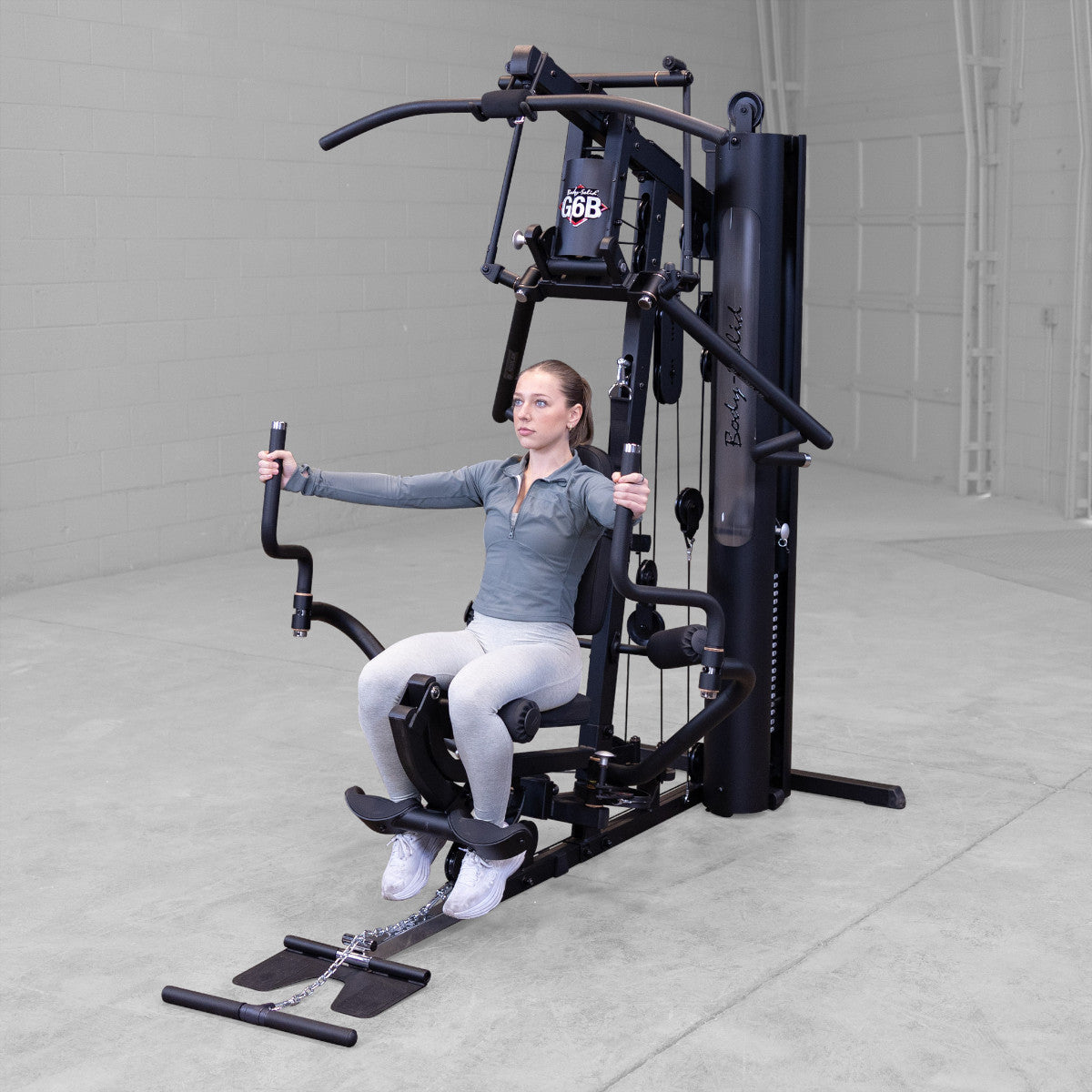 Body-Solid G6B Bi-Angular Gym with Perfect Pec Station exercise
