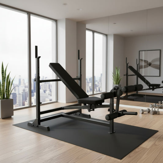 Body-Solid GDIB46LP4 Body-Solid PowerCenter Adjustable Bench Combo Package in gym