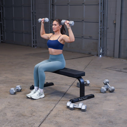 Body-Solid GFB350B Flat Bench woman exercising