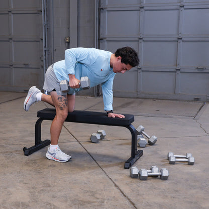 Body-Solid GFB350B Flat Bench man exercising