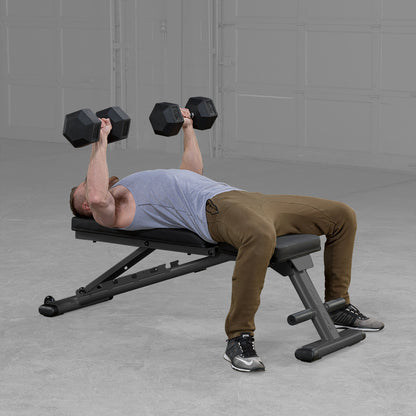 Body-Solid GFID225B Commercial Folding FID Weight Bench man exercising