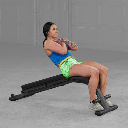 Body-Solid GFID225B Commercial Folding FID Weight Bench woman exercising