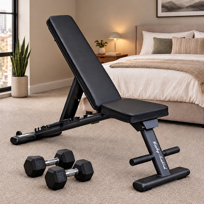 Body-Solid GFID225B Commercial Folding FID Weight Bench in bedroom