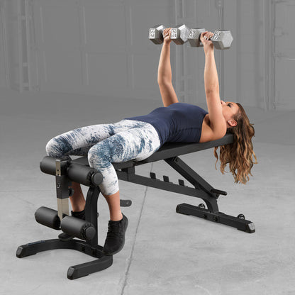 Body-Solid GFID31B Flat Incline Decline Bench woman exercising