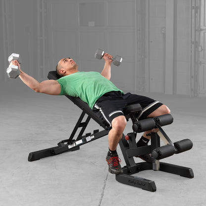 Body-Solid GFID71B Flat Incline Decline Bench man exercising