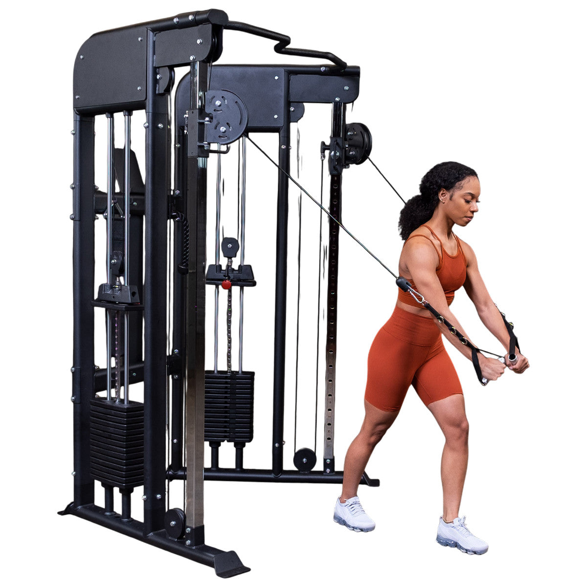 Body-Solid GFT100 Functional Trainer exercise on white background