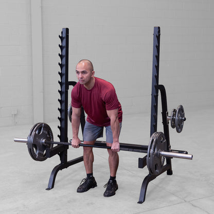 Body-Solid GPR370B Olympic Multi Press Rack man exercising