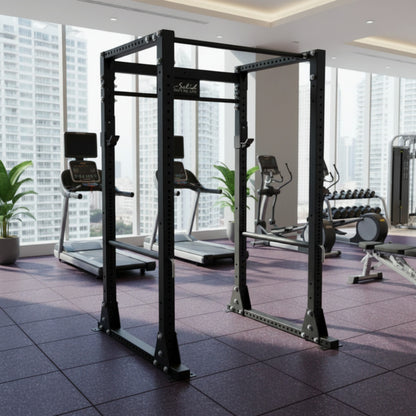 Body-Solid GPR400 Heavy Duty Power Rack on in hotel gym