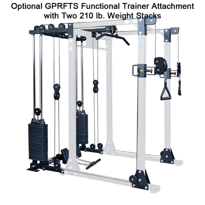Body-Solid GPR400 Heavy Duty Power Rack with optional functional trainer attachment with two 210 lb. weight stack