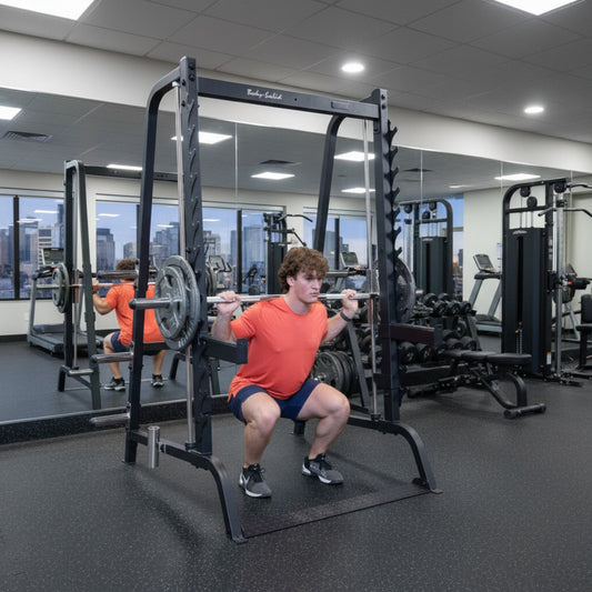 Body-Solid GS348B Series 7 Smith Machine man exercising