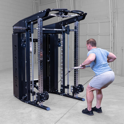 Body-Solid GFSR100 All-in-One Smith Machine / Functional Trainer man exercising