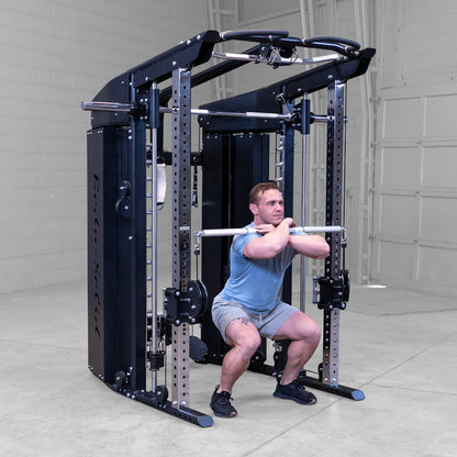 Body-Solid GFSR100 All-in-One Smith Machine / Functional Trainer man exercising
