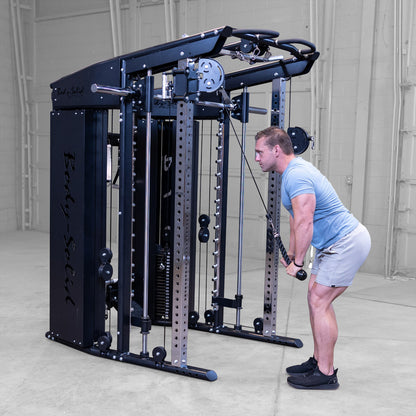Body-Solid GFSR100 All-in-One Smith Machine / Functional Trainer man exercising