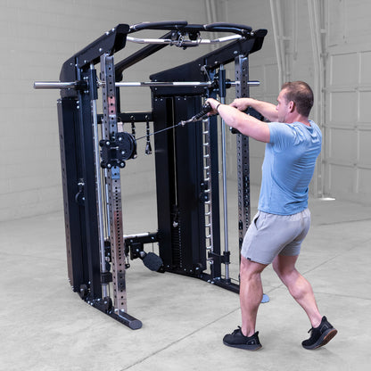 Body-Solid GFSR100 All-in-One Smith Machine / Functional Trainer man exercising