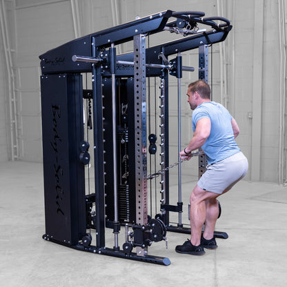 Body-Solid GFSR100 All-in-One Smith Machine / Functional Trainer man exercising
