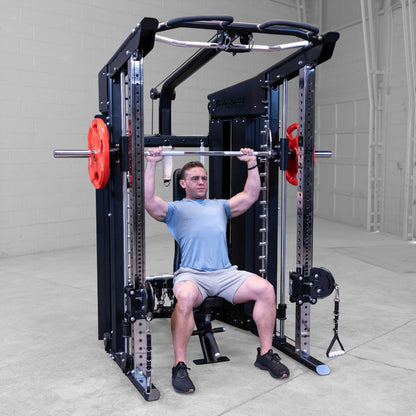 Body-Solid GFSR100 All-in-One Smith Machine / Functional Trainer man exercising