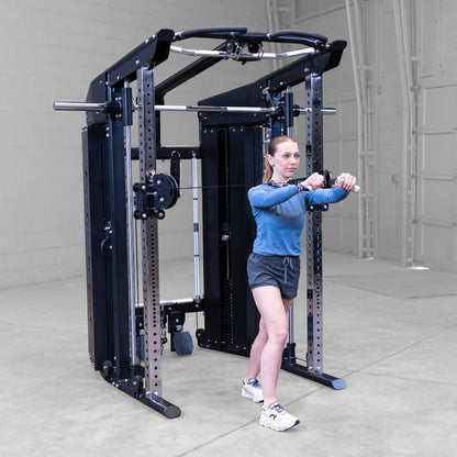 Body-Solid GFSR100 All-in-One Smith Machine / Functional Trainer man exercising